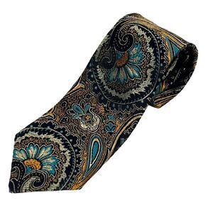 Paisley Pattern Necktie | Orange/Black